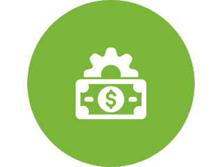 finanzierung icon bht Icon Geldschein mit Zahnrad